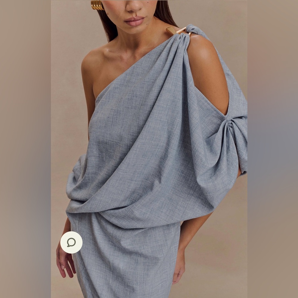 Meshki One-Shoulder Light Blue Dress - Picture 4 of 8
